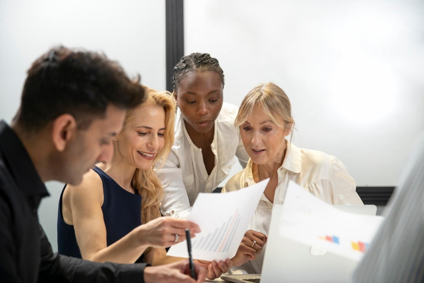 Close-up view of detailed financial analysis with charts and calculations showing business performance metrics